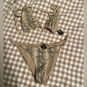 Skin by Same Snakeskin print bikini, size Large